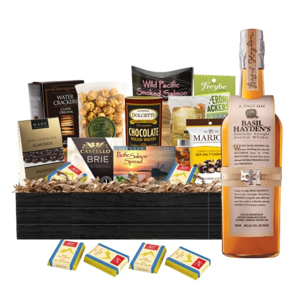 Basil Hayden's 8 Year Old Small Batch Bourbon 750ml Gift Basket Premium - TAG Liquor Stores Canada | Beer, Wine, Spirits & Gift Baskets Canada-wide Delivery