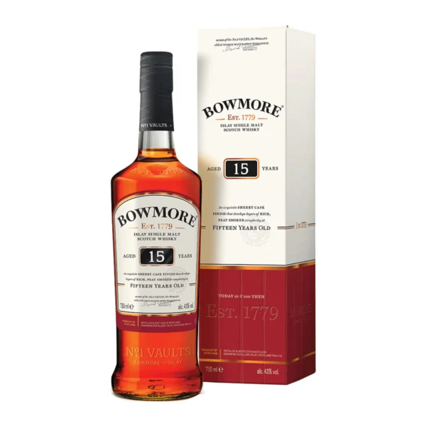 Bowmore-15-Year-Scotch-Whiskey-750ml Bowmore 15 Year Single Malt Scotch Whisky 750ml - TAG Liquor Stores Canada | Beer, Wine, Spirits & Gift Baskets Canada-wide Delivery