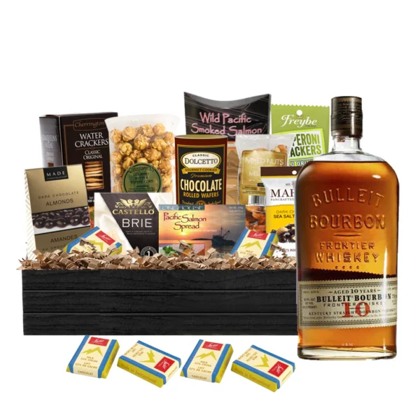 Bulleit 10 Year Bourbon Whiskey 750ml Gift Basket Premium - TAG Liquor Stores Canada | Beer, Wine, Spirits & Gift Baskets Canada-wide Delivery