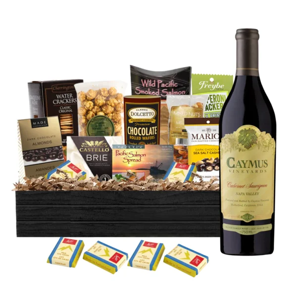 Caymus-Cabernet-Sauvignon-Luxury-Gift-Basket Caymus Vineyards Napa Valley Cabernet Sauvignon 750ml Gift Basket Premium - TAG Liquor Stores Canada | Beer, Wine, Spirits & Gift Baskets Canada-wide Delivery