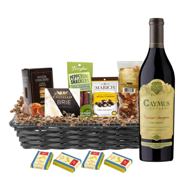 Caymus-Cabernet-Sauvignon-Premium-Gift-Basket Caymus Vineyards Napa Valley Cabernet Sauvignon 750ml Gift Basket Premium - TAG Liquor Stores Canada | Beer, Wine, Spirits & Gift Baskets Canada-wide Delivery