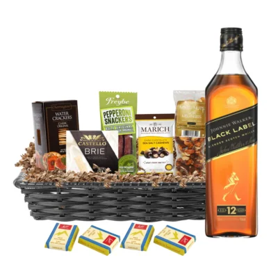 Johnnie Walker Black Label Scotch Whisky 750ml Gift Basket Premium - TAG Liquor Stores Canada | Beer, Wine, Spirits & Gift Baskets Canada-wide Delivery
