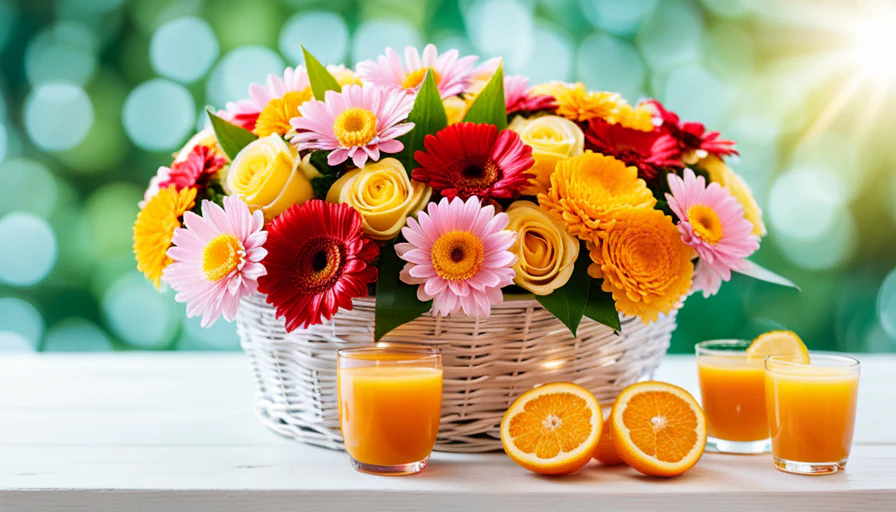 Mom's the Word: Wine and Gift Ideas for Mother's Day (Because Let's Face It, She Needs a Drink) 1 Flowers and Orange juice. TAG Liquor Stores Canada | Beer, Wine, Spirits & Gift Baskets Canada-wide Delivery