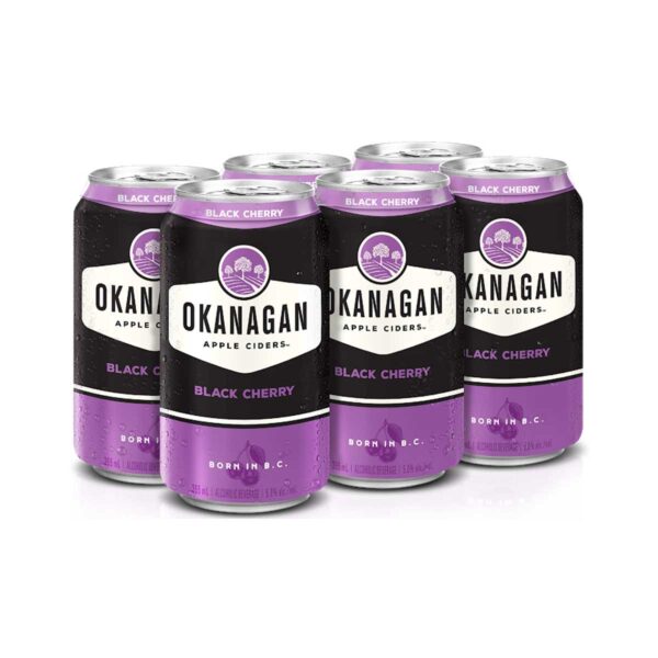 Okanagan Cider Black Cherry 6 Pack Cans - TAG Liquor Stores Canada | Beer, Wine, Spirits & Gift Baskets Canada-wide Delivery