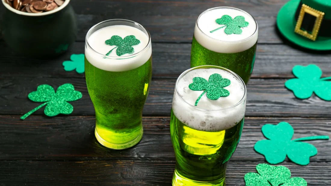 Three Cocktails To Make St. Paddy’s Day Feel Like A Real Holiday 1 Green beer for st. Patrick's day. TAG Liquor Stores Canada | Beer, Wine, Spirits & Gift Baskets Canada-wide Delivery