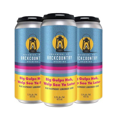 Backcountry Brewing "Big gulp Huh, welp see ya later" Blue Raspberry Lemonade 4 Pack Cans