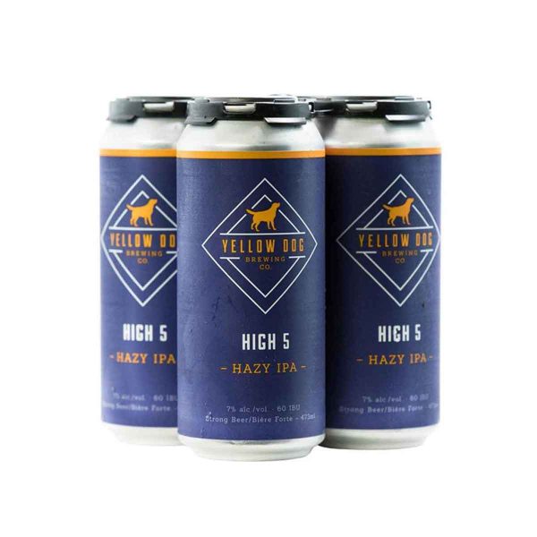 Yellow Dog Brewing High 5 Hazy IPA 4 Pack Cans Yellow Dog Brewing High 5 Hazy IPA 4 Pack Cans